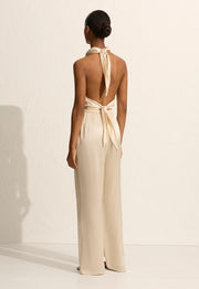 Relaxed Satin Pant - Ivory - Matteau